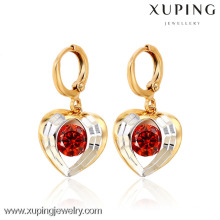 C207223--28336 Boucles d&#39;oreilles bijoux multicolores à la mode Xuping Fashion avec coeur en verre